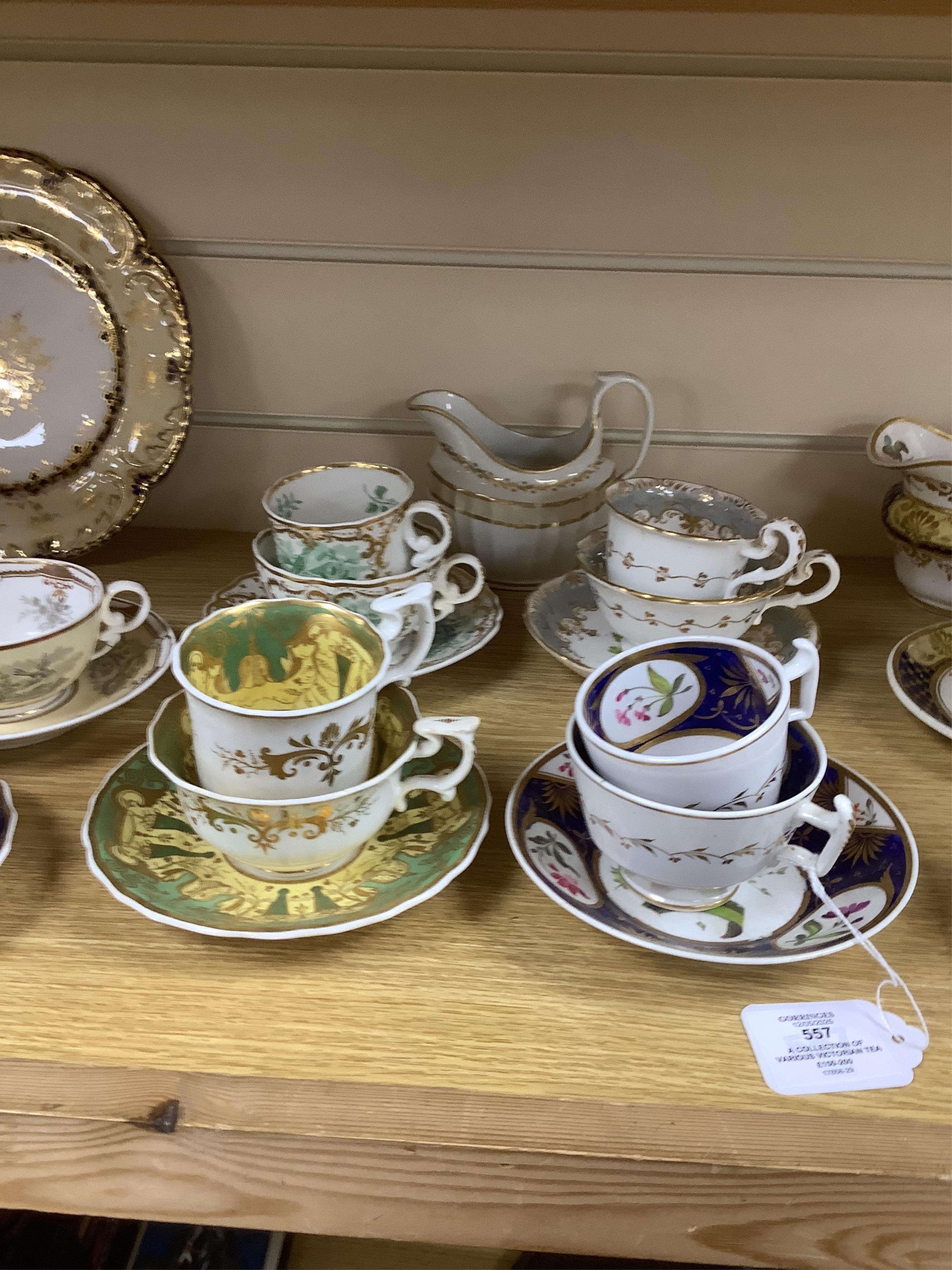 A collection of various Victorian tea wares to include Spode, Coalport etc. Condition - varies